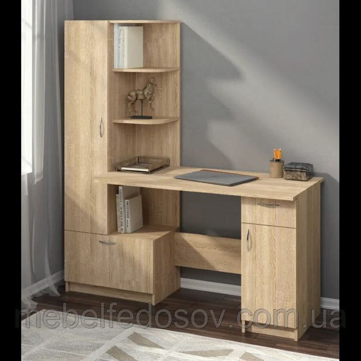 میز تحریر کتابخانه دار و کمد دار مدل یکپارچه